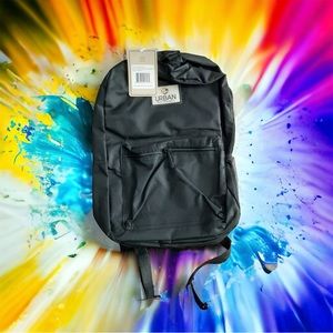 Urban Performance Backpack Basic Black Duralon Fabric.Retractable Zippers Unisex